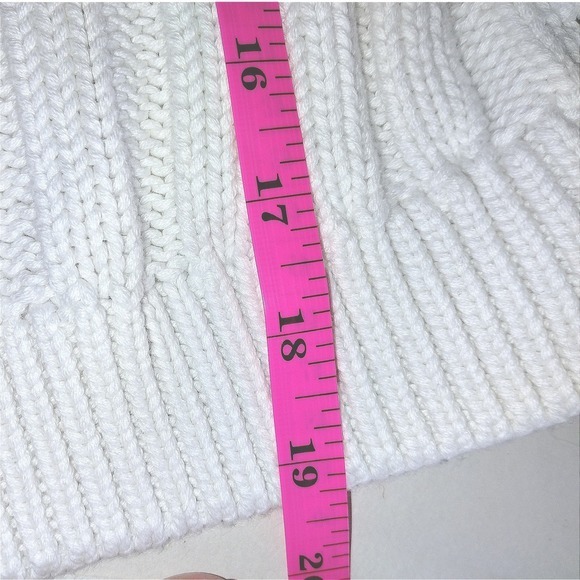 ChicWish Womens Sweater Sz S White Cable Knit Balloon Sleeve Cropped Cozy Casual - Picture 10 of 13